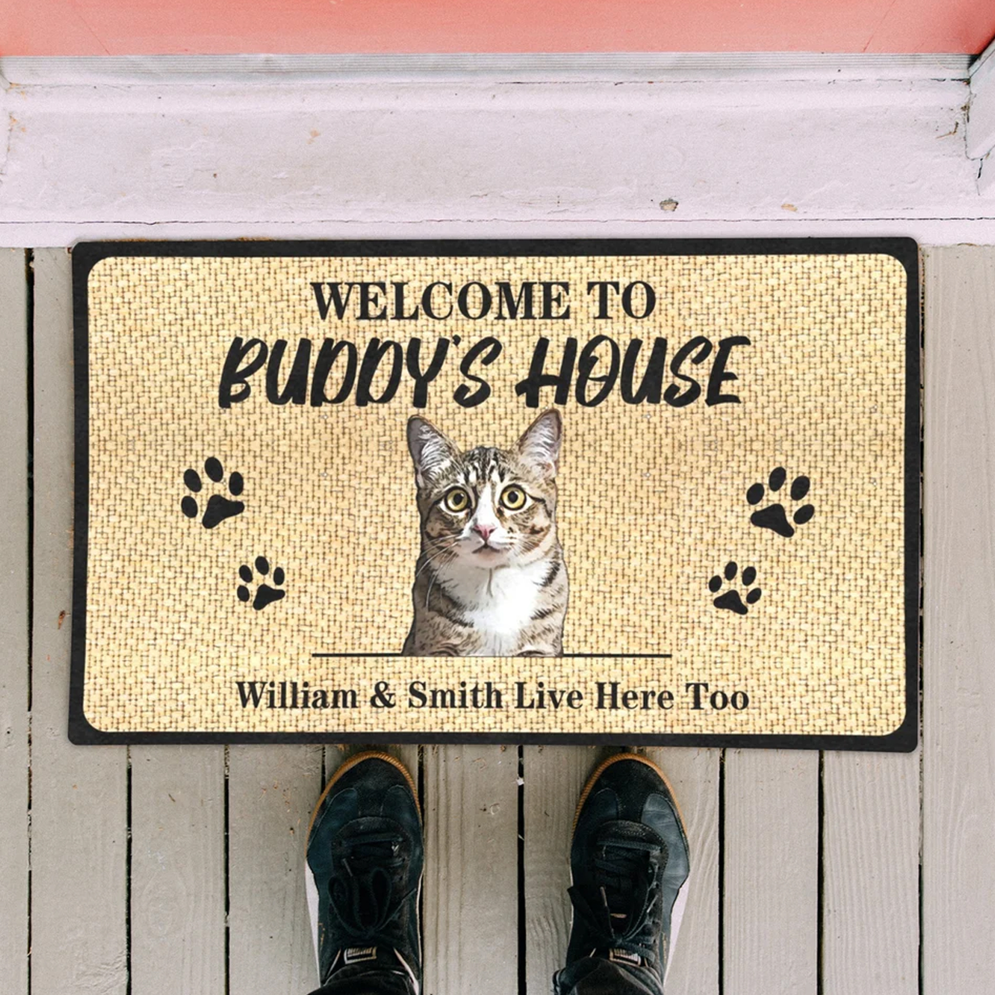 Custom Pet Photo Doormat Funny Welcome Doormat Personalized Face Decor Door Mat With Name Gift For Cute Pet Lovers Housewarming Gift